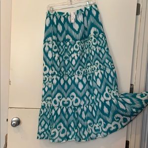 Ankle length teal skirt